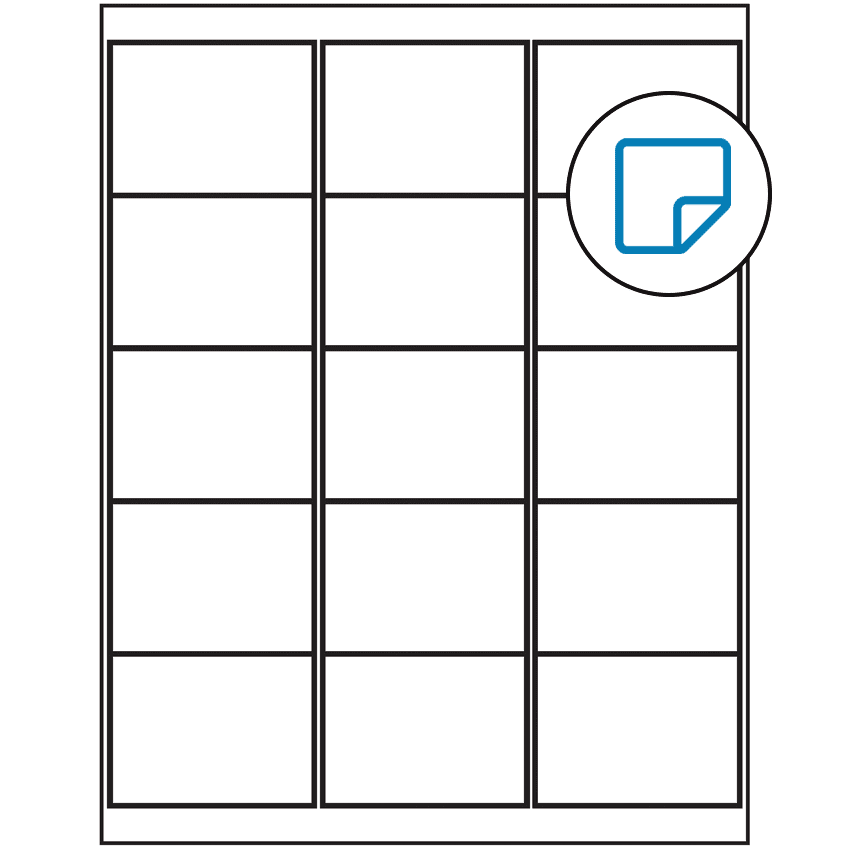 2.6875" x 2" White Rectangular Sheet Labels - Removable Adhesive