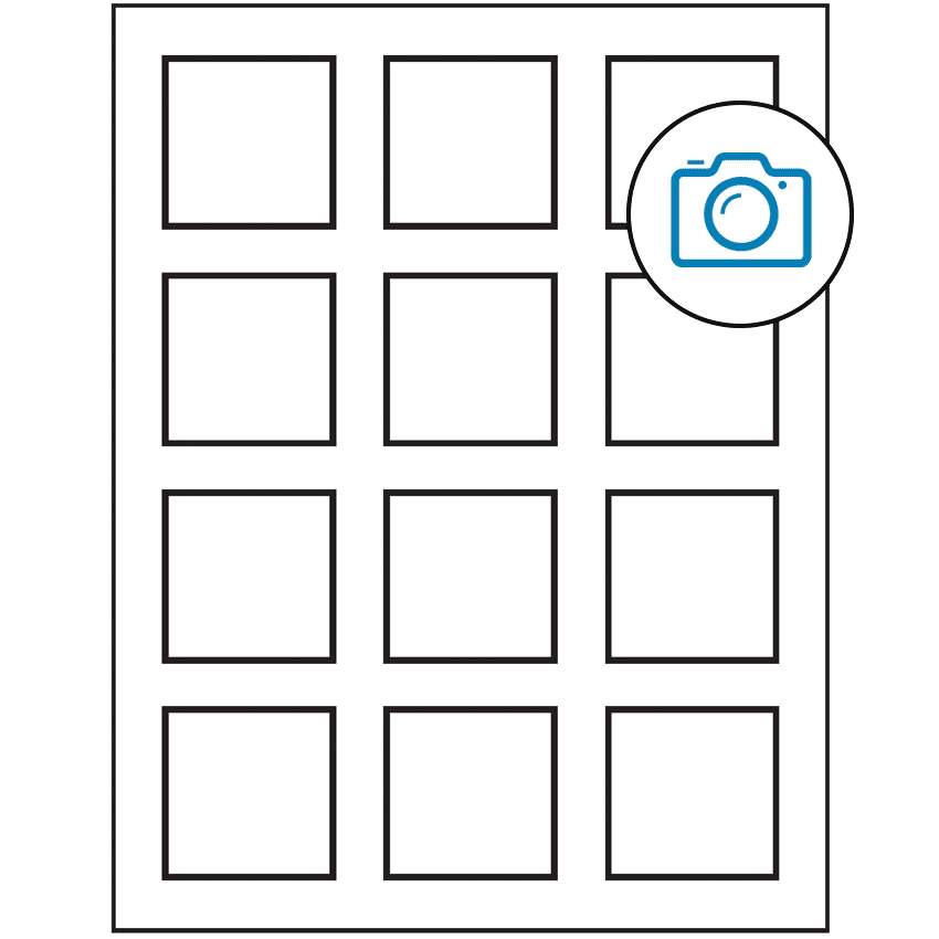 2" x 2" Photo Gloss Square Sheet Labels