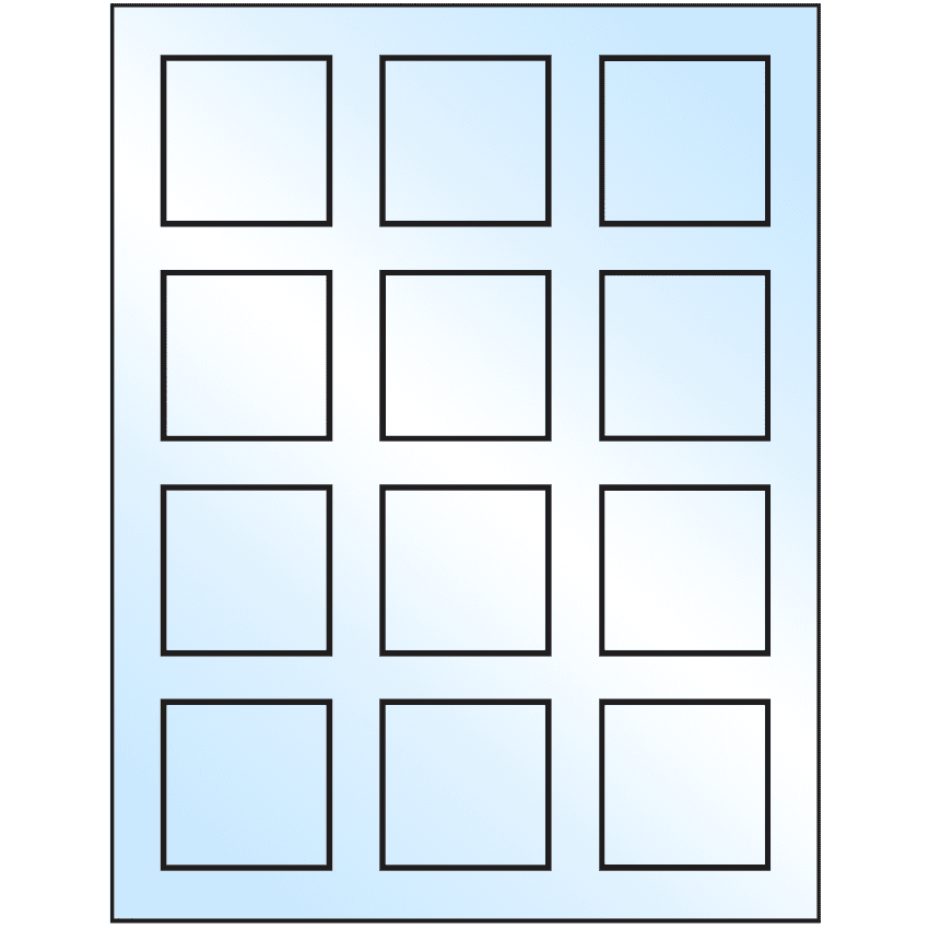 2" x 2" White Premium High Gloss Square Sheet Labels