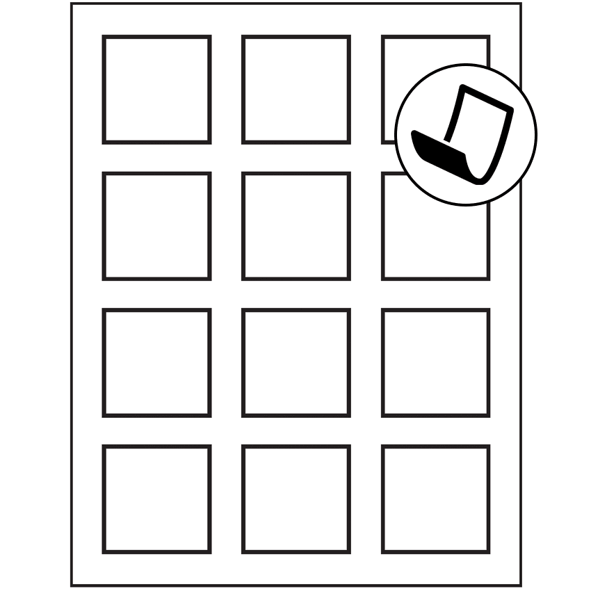 2" x 2" Blockout Square Sheet Labels