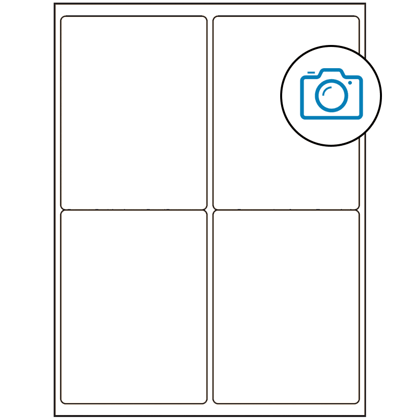 4" x 5" Photo Gloss Rectangular Sheet Labels (4-UP)