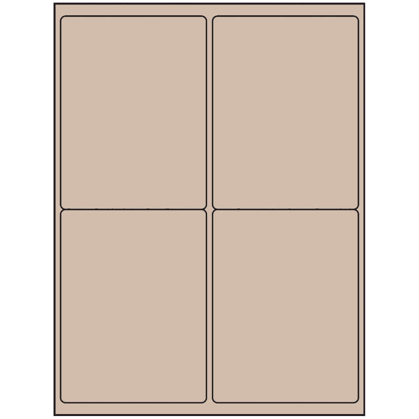 4" x 5" Pastel Tan Rectangular Sheet Labels (4-UP)
