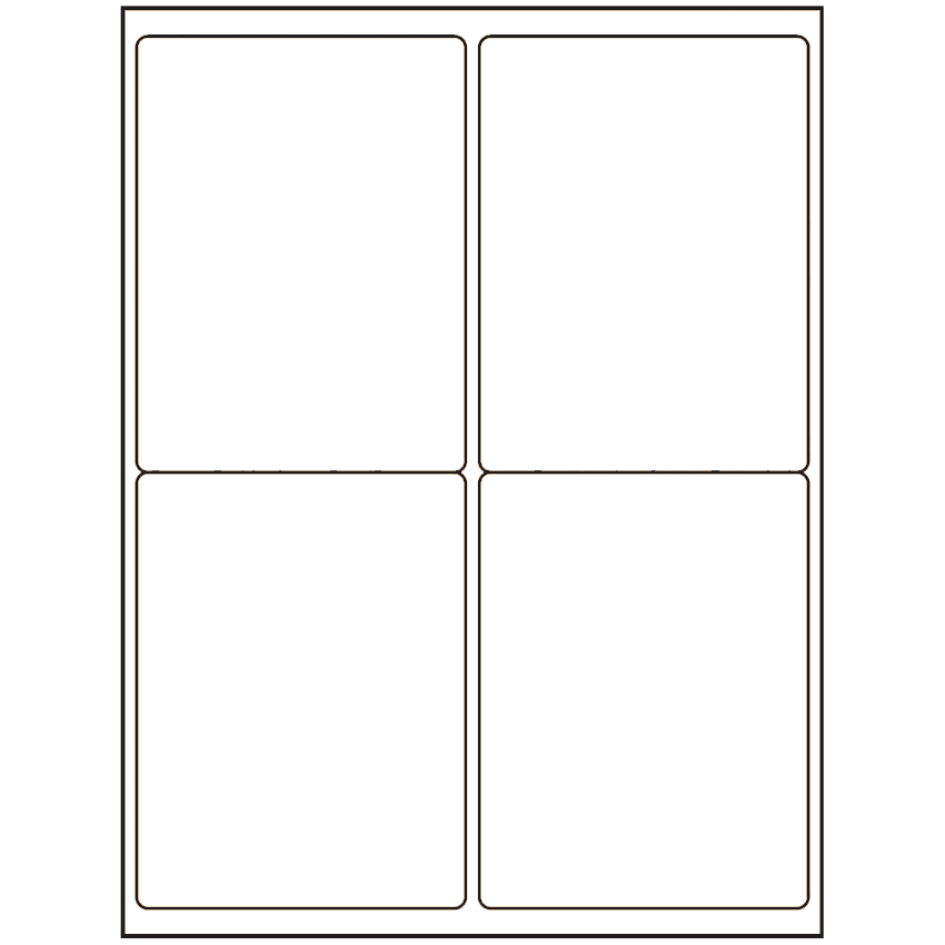 4" x 5" White Polyester Rectangular Sheet Labels (4-UP)