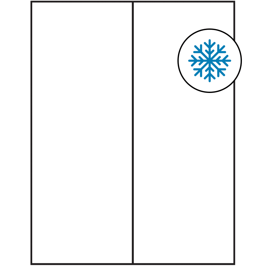 4.25" x 11" White Rectangular Sheet Labels - Freezer Grade Adhesive
