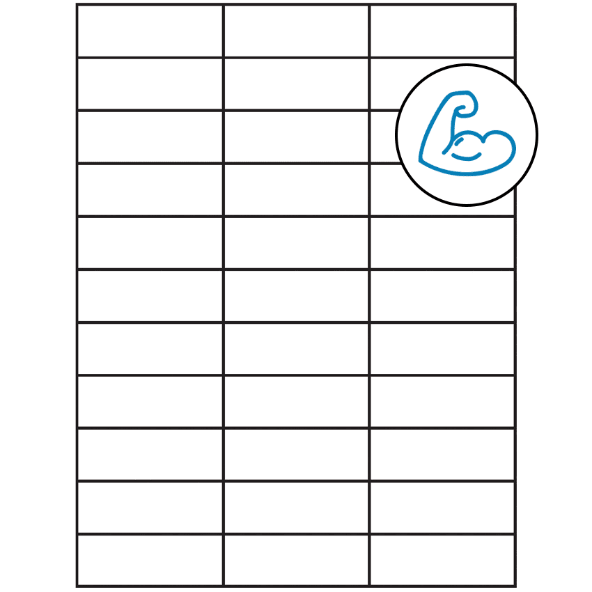 2.83" x 1" White Rectangular Sheet Labels - Ultra Aggressive Adhesive