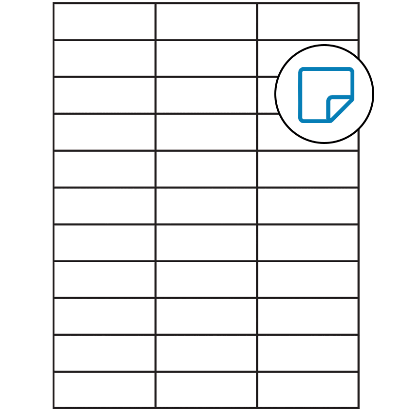 2.83" x 1" White Rectangular Sheet Labels - Removable Adhesive