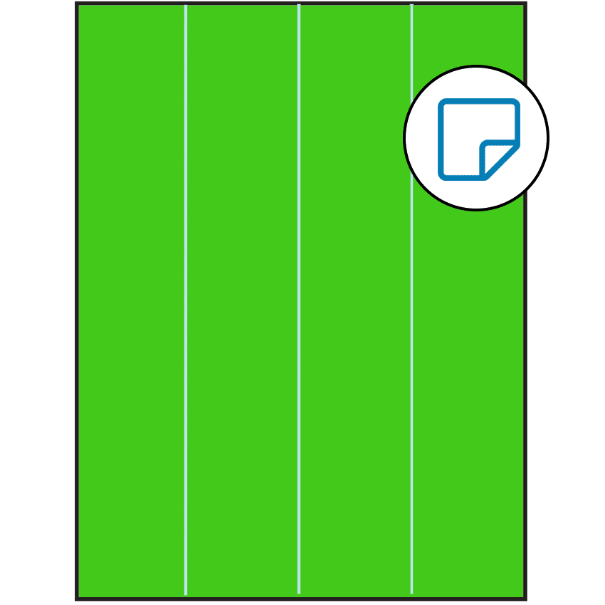 8.5" x 11" Fluorescent Green Rectangular Sheet Labels - Removable Adhesive