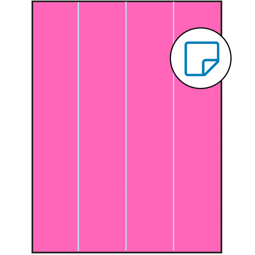 8.5" x 11" Fluorescent Pink Rectangular Sheet Labels - Removable Adhesive