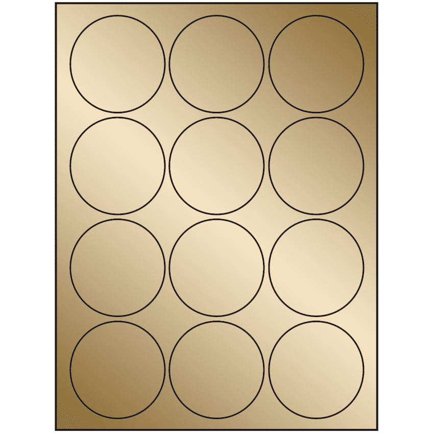 2.5" Gold Foil Circular Sheet Labels