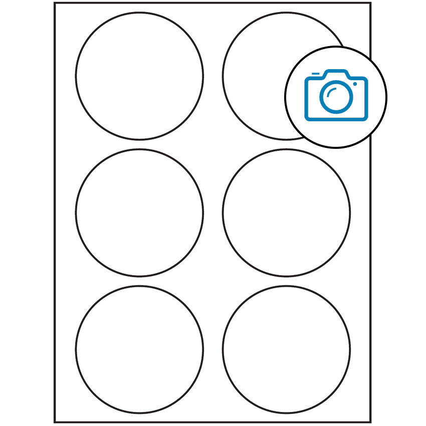 3.33" Photo Gloss Circular Sheet Labels
