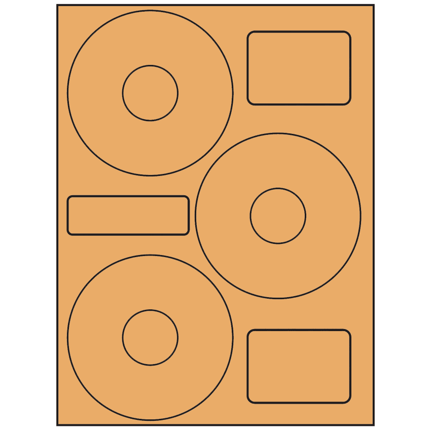 4.52" x 4.52" Pastel Orange Sheet Labels