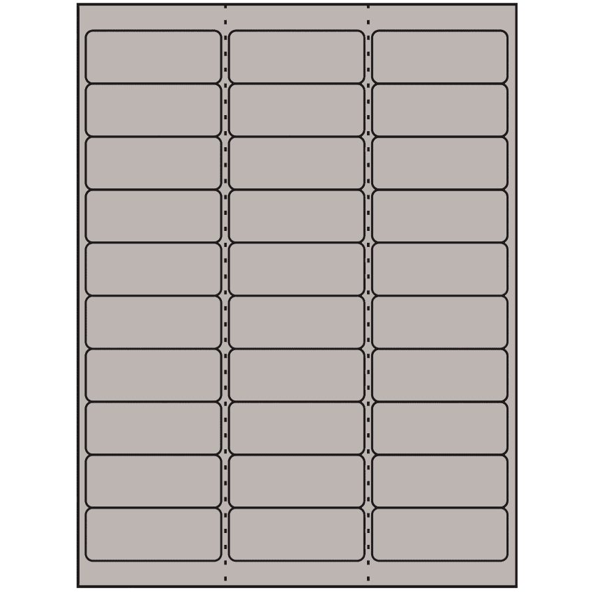 2.625" x 1" Gray Rectangular Sheet Labels