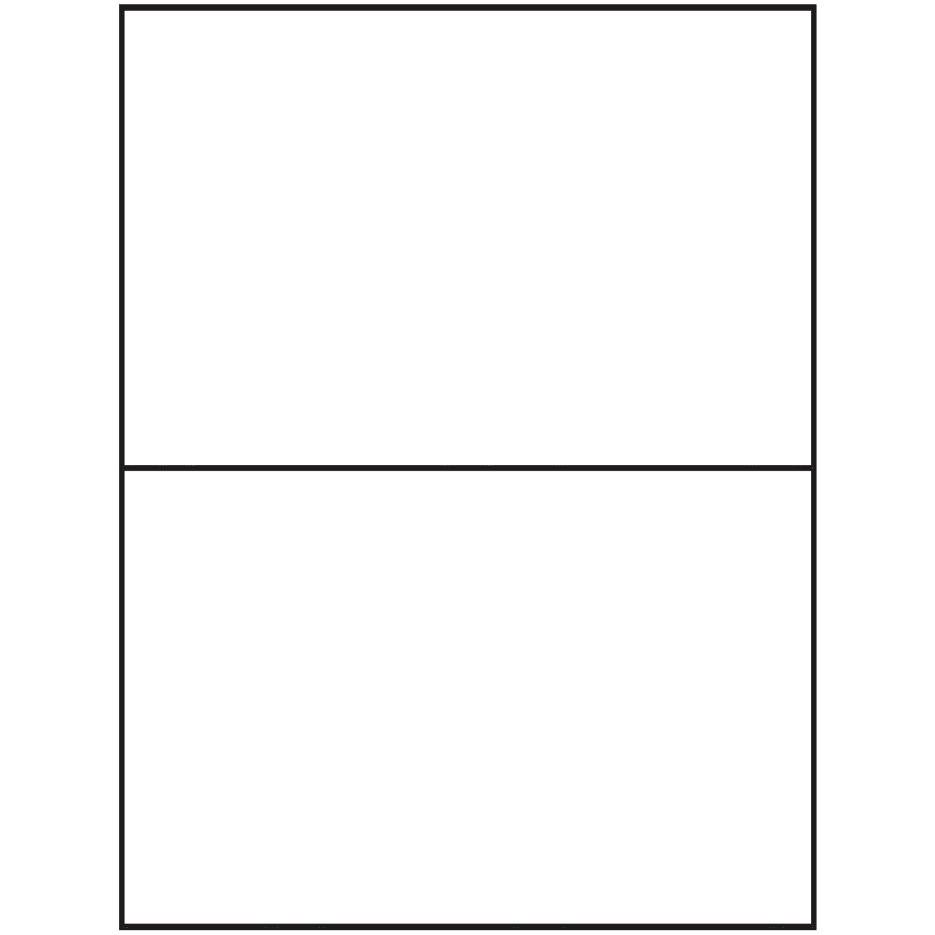 8.5" x 5.5" White Polyester Rectangular Sheet Labels (2-UP)