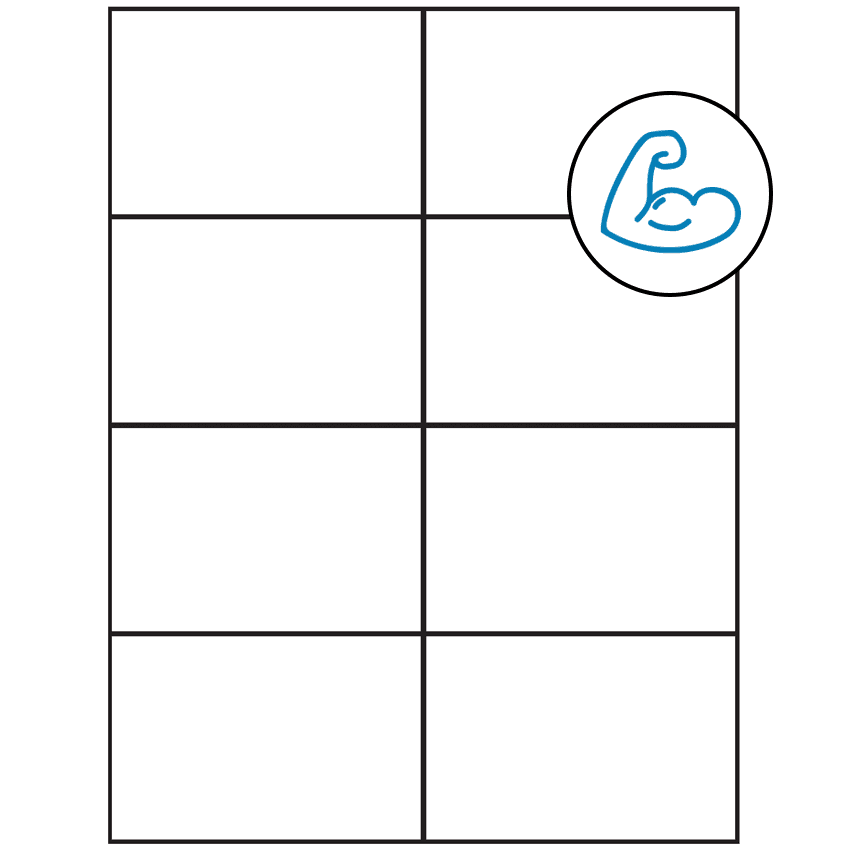 4.25" x 2.75" White Rectangular Sheet Labels - Ultra Aggressive Adhesive