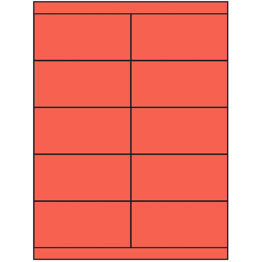 4.25" x 2" Red Rectangular Sheet Labels