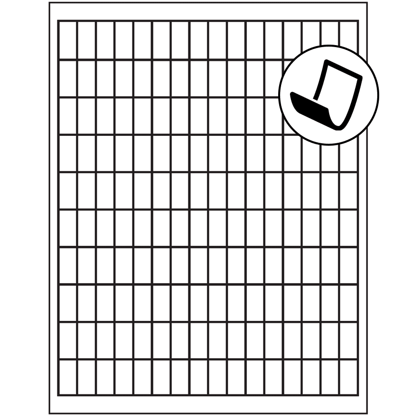 0.5" x 1" Blockout Rectangular Sheet Labels