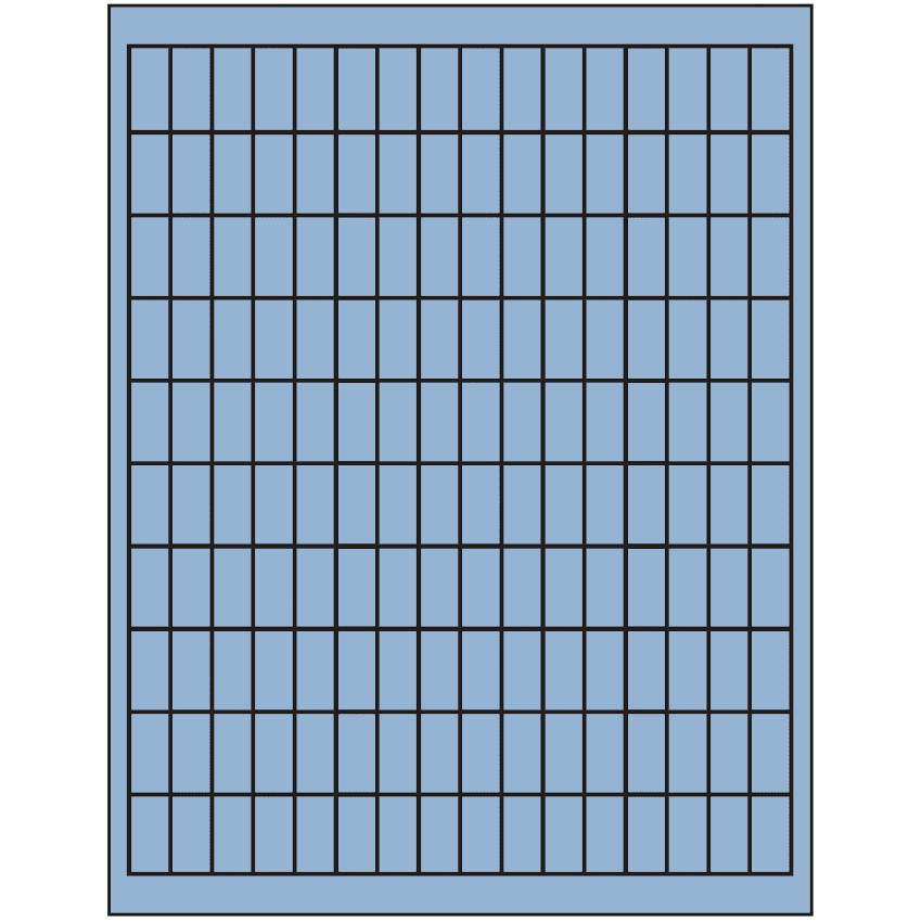 0.5" x 1" Pastel Blue Rectangular Sheet Labels