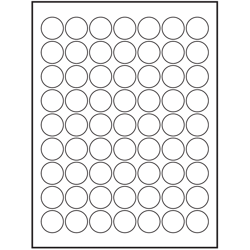 1" White Circular Sheet Labels