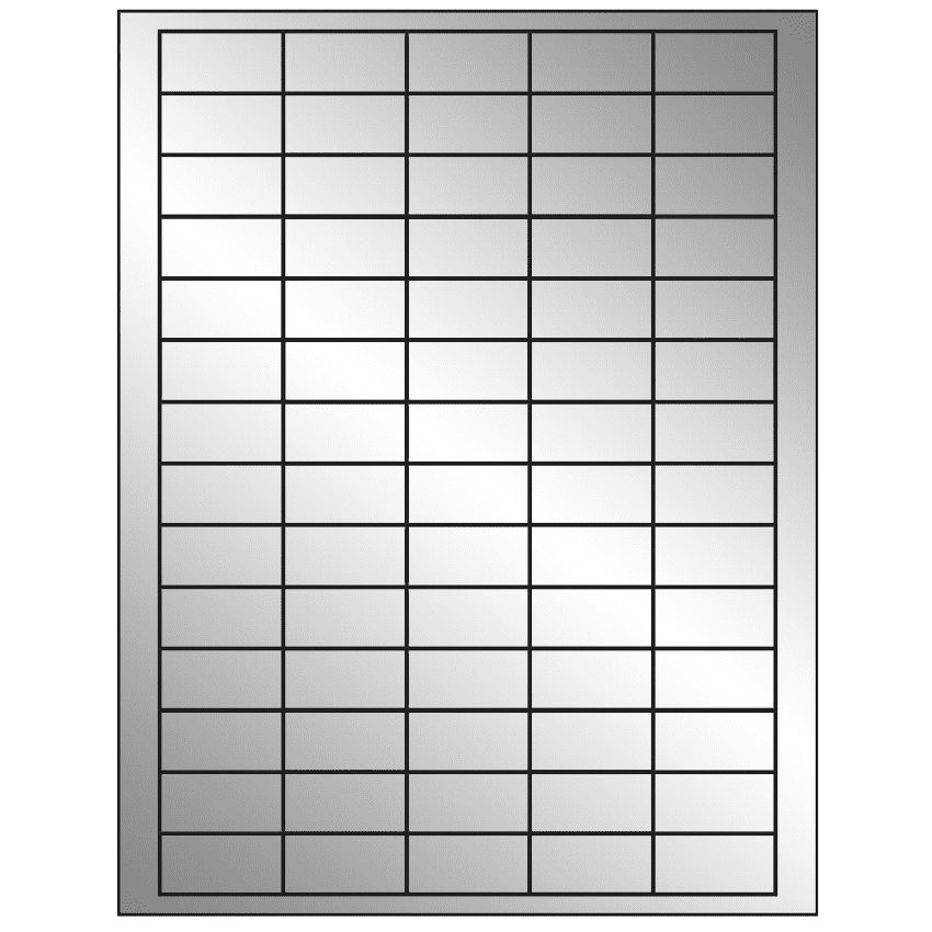 1.5" x 0.75" Silver Foil Rectangular Sheet Labels