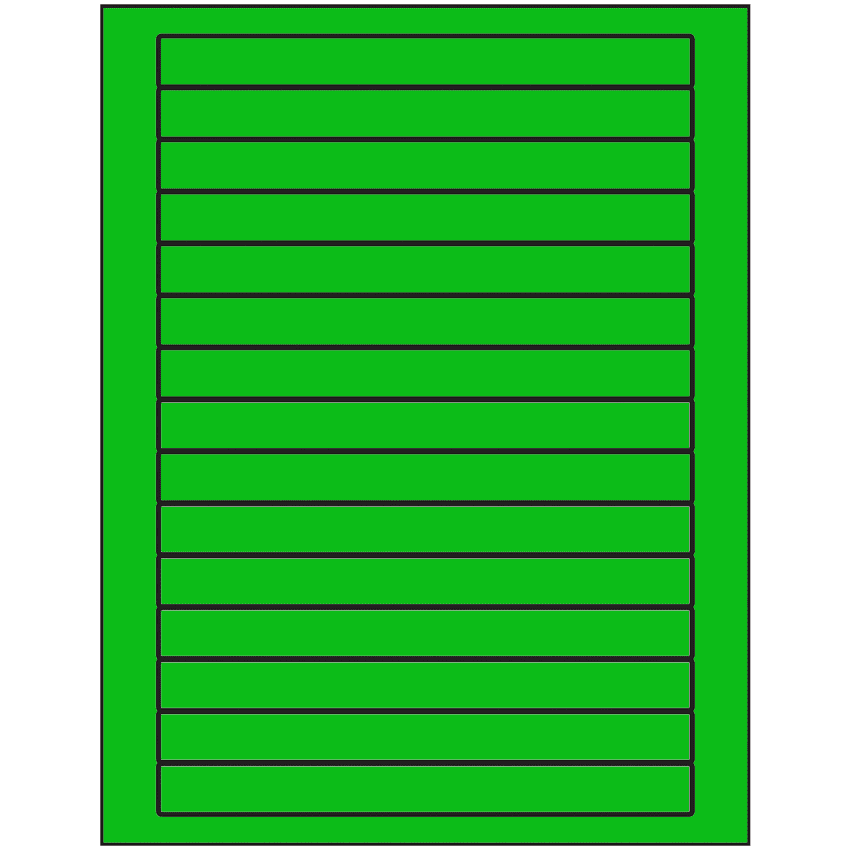 7" x 0.68" Fluorescent Green Rectangular Sheet Labels