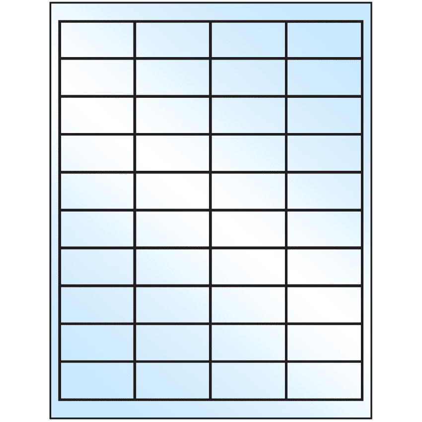 2" x 1" White Premium High Gloss Rectangular Sheet Labels
