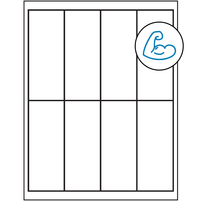 2" x 5" White Rectangular Sheet Labels - Ultra Aggressive Adhesive
