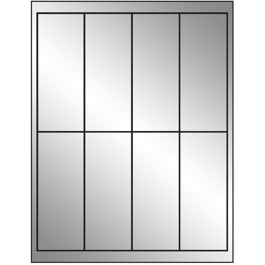 2" x 5" Silver Foil Rectangular Sheet Labels