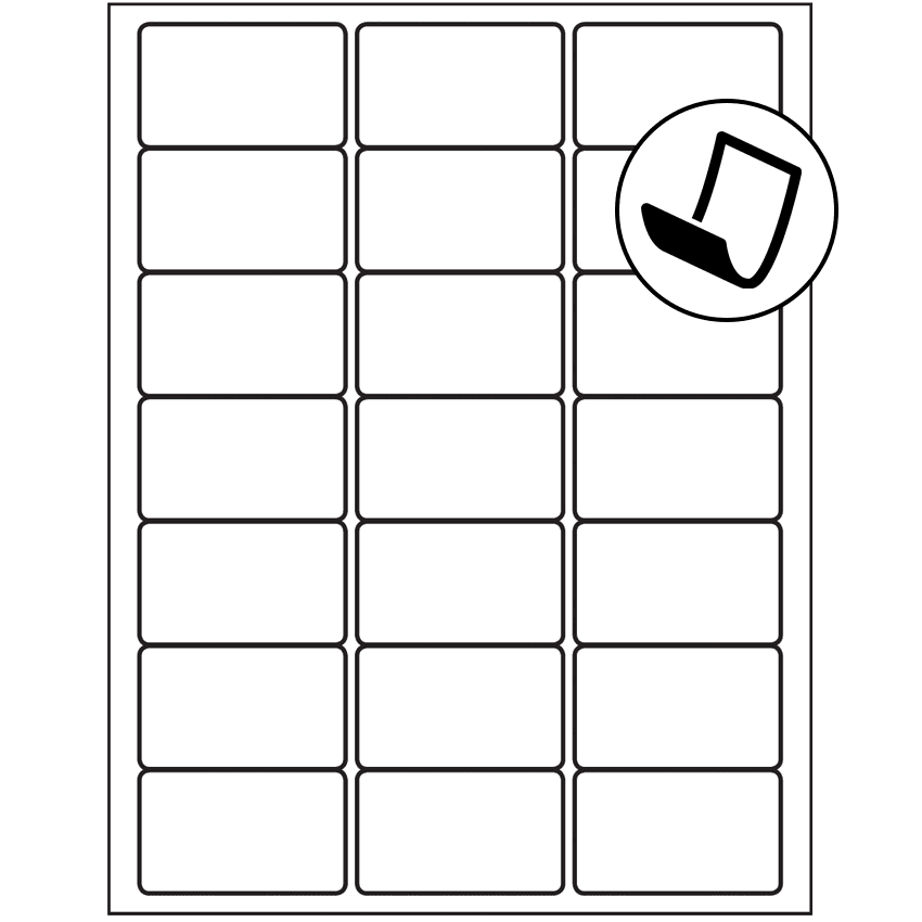 2.5" x 1.5" Blockout Rectangular Sheet Labels