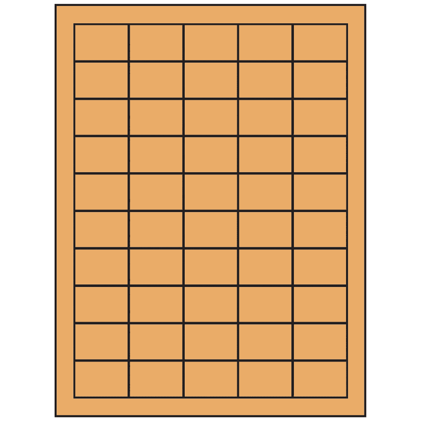 1.5" x 1" Pastel Orange Rectangular Sheet Labels