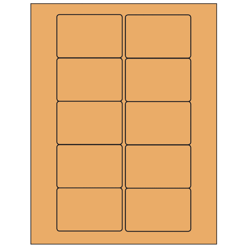 3" x 2" Pastel Orange Rectangular Sheet Labels