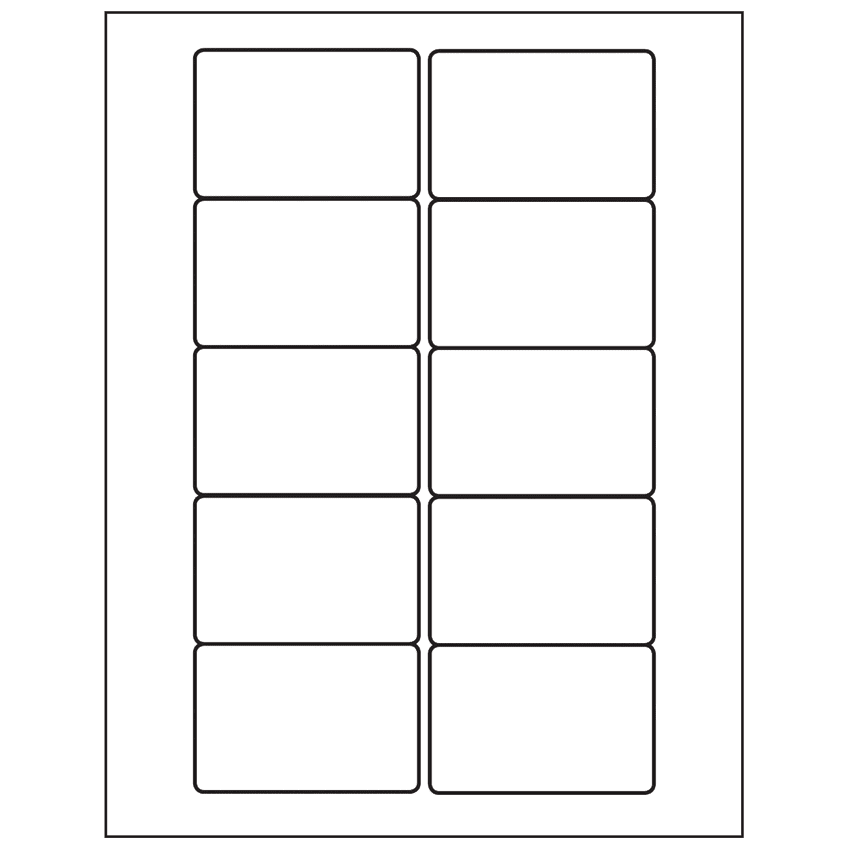 3" x 2" White Rectangular Sheet Labels