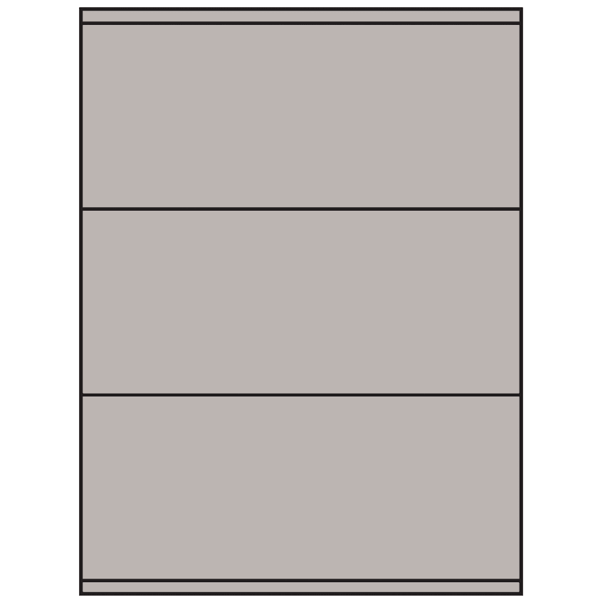 8.5" x 3.5" Gray Rectangular Sheet Labels