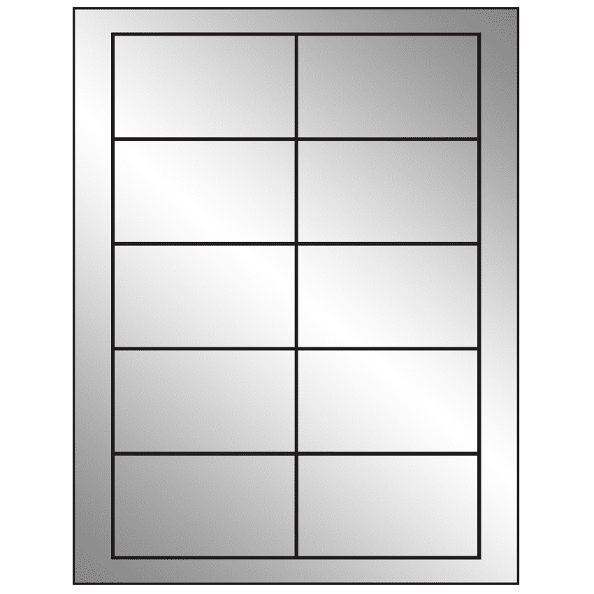 3.5" x 2" Silver Foil Rectangular Sheet Labels