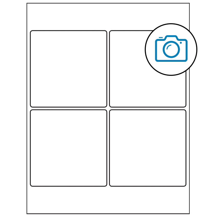 4" x 4" Photo Gloss Square Sheet Labels