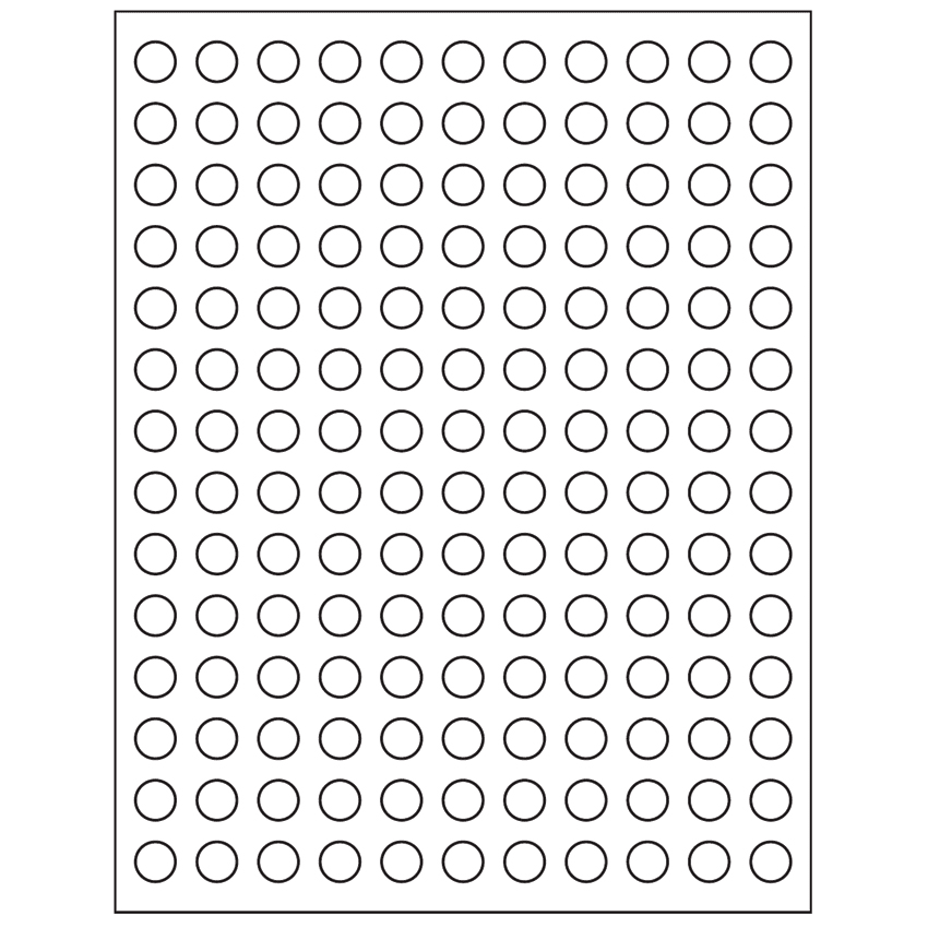 0.5" White Matte Litho Circular Sheet Labels