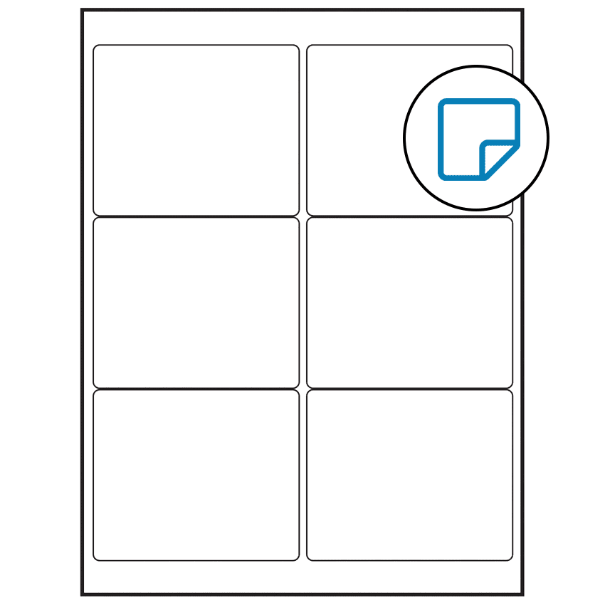 4" x 3" White Rectangular Sheet Labels - Removable Adhesive