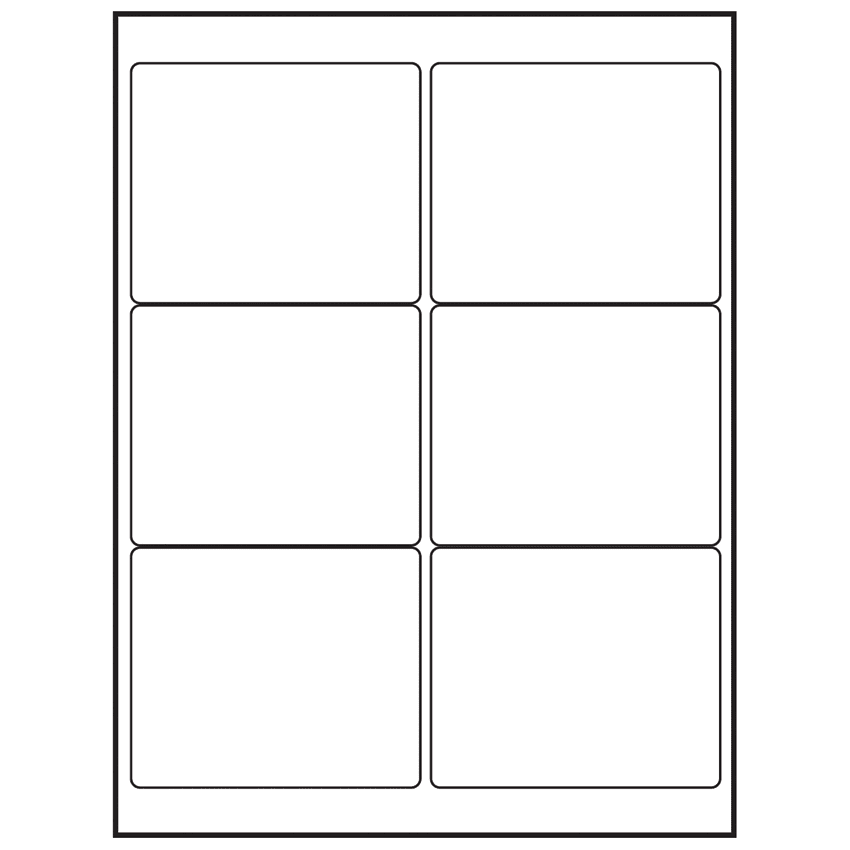 4" x 3" White Rectangular Sheet Labels