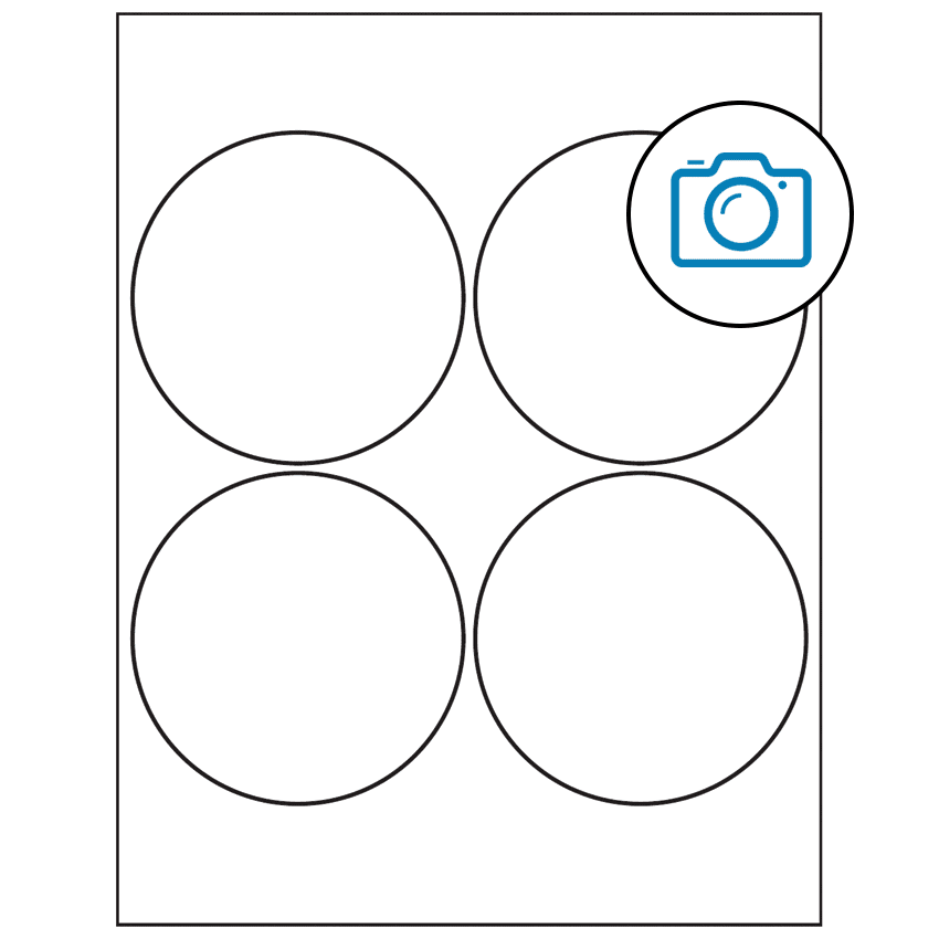 4" Photo Gloss Circular Sheet Labels