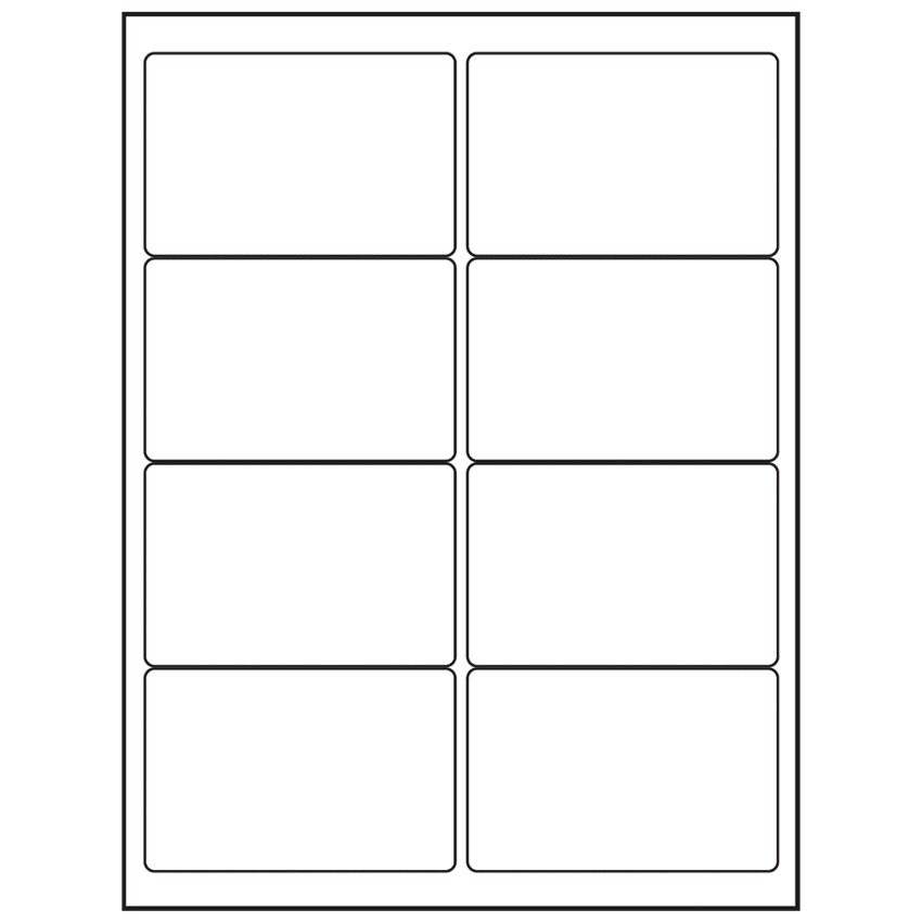 4" x 2.5" White Vinyl Drum Rectangular Sheet Labels