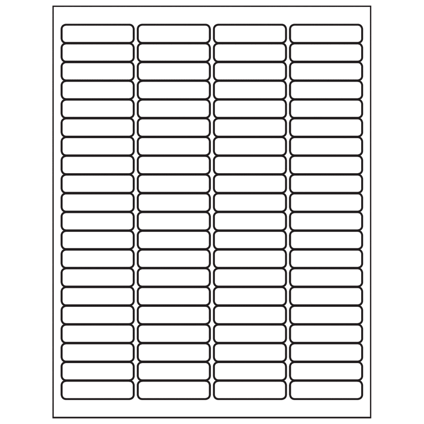 1.9375" x 0.5" White Rectangular Sheet Labels
