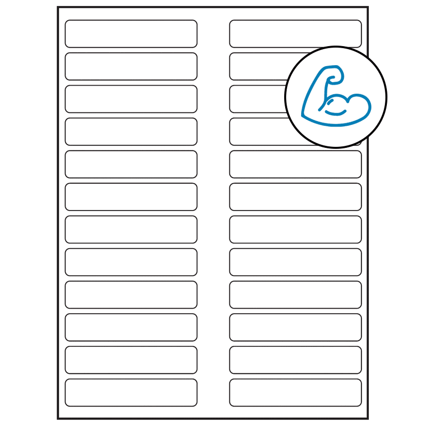 3.5" x 0.75" White Rectangular Sheet Labels - Ultra Aggressive Adhesive