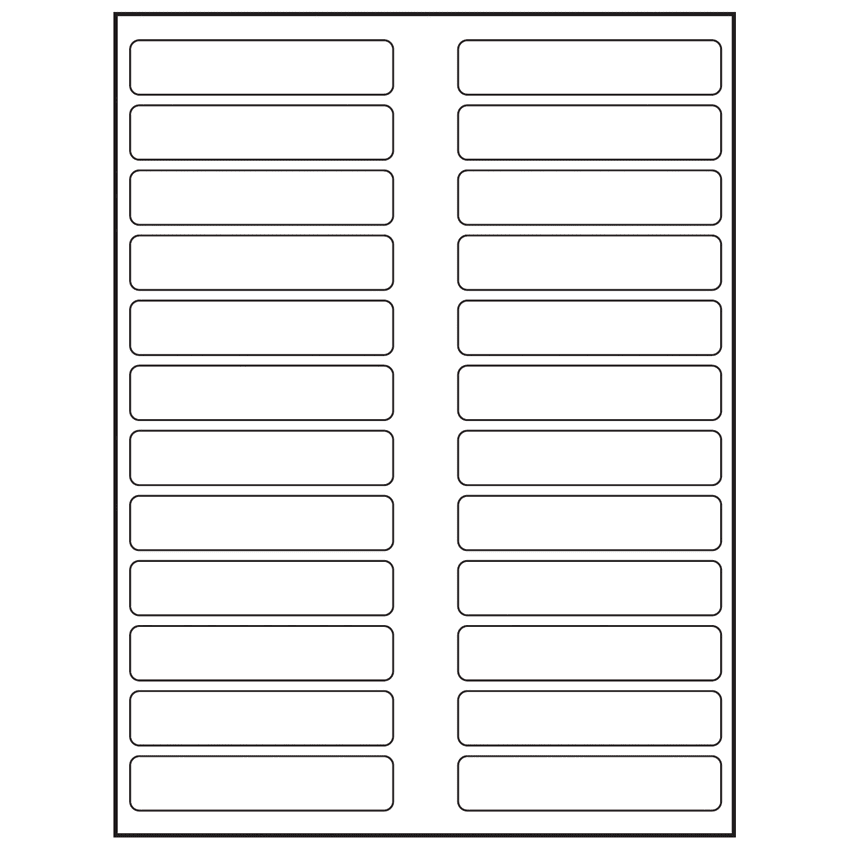 3.5" x 0.75" White Rectangular Sheet Labels