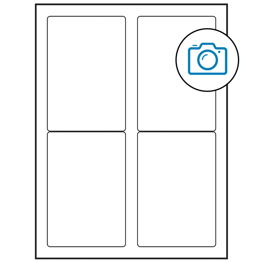 3.5" x 5" Photo Gloss Rectangular Sheet Labels (4-UP)