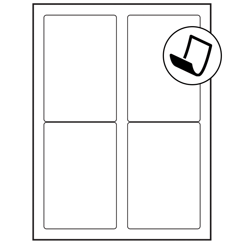 3.5" x 5" Blockout Rectangular Sheet Labels (4-UP)