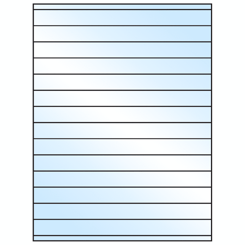 8.5" x 0.75" White Premium High Gloss Rectangular Sheet Labels