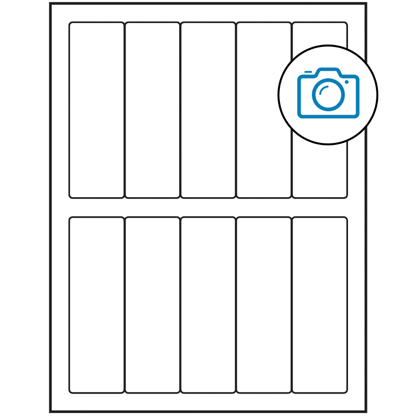 1.5" x 4.75" Photo Gloss Rectangular Sheet Labels