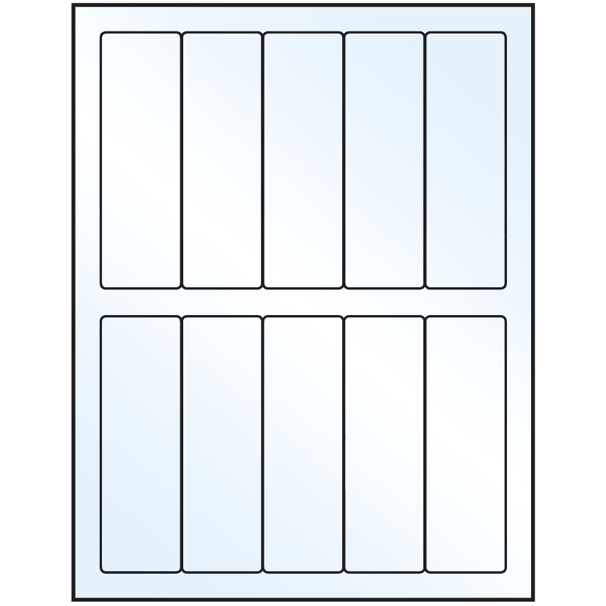 1.5" x 4.75" White Mid Gloss Rectangular Sheet Labels