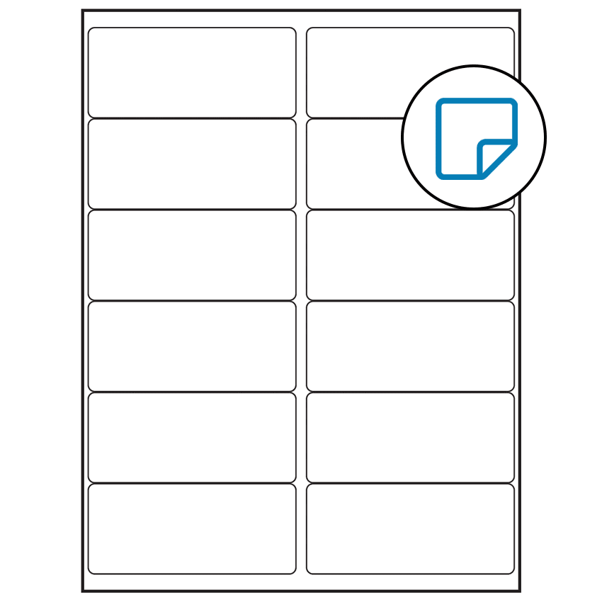 4" x 1.75" White Rectangular Sheet Labels - Removable Adhesive