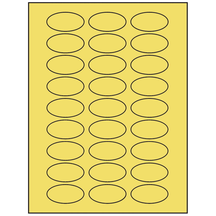 2" x 1" Pastel Yellow Oval Sheet Labels