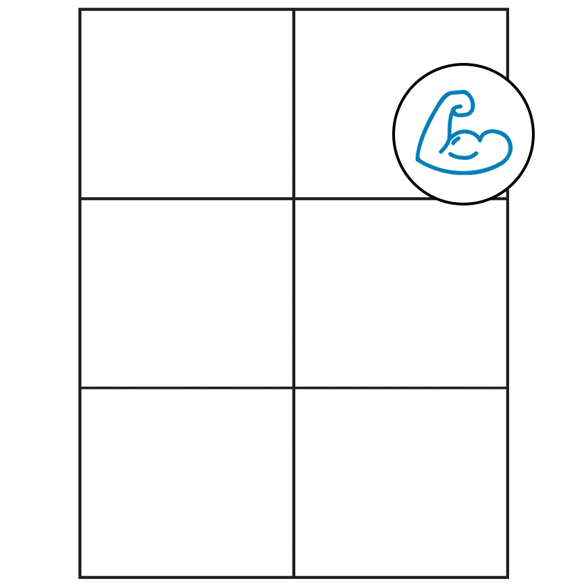 4.25" x 3.66" White Rectangular Sheet Labels - Ultra Aggressive Adhesive